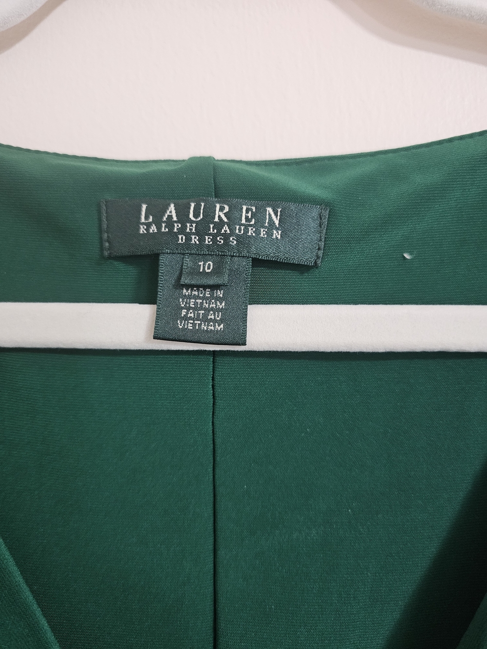 Lauren Ralph Lauren Sz 10 Emerald Draped Jersey Dress - Picture 5 of 6